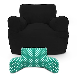 Foto 1 | Foto 1 | Puff Sillón Individual Gran Tamaño Negro + Bedrest Aqua