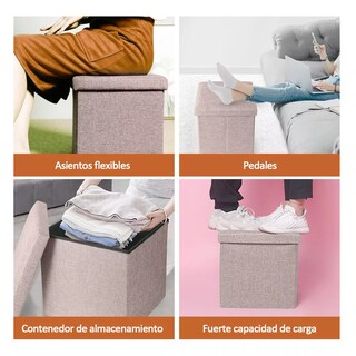 Foto 3 | Foto 3 | Puff Silla Cubo Organizador Plegable Cajón Almacenador Eo Safe Imports