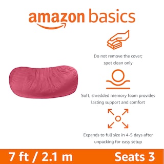 Foto 2 | Foto 2 | Tumbona Amazon Basics De Espuma Viscoelástica De 7 Pies, Rosa - Venta Internacional.