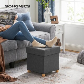 Foto 2 | Foto 2 | Banco De Almacenamiento Songmics Mlsf14gyz Gris Oscuro 38 X 38 X 40 Cm
