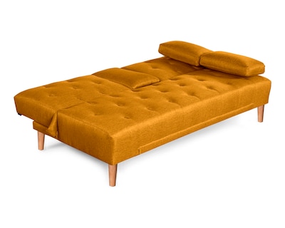 Foto 4 | Foto 4 | Sofá Cama Makora Caroli Mostaza Lino con Portavasos