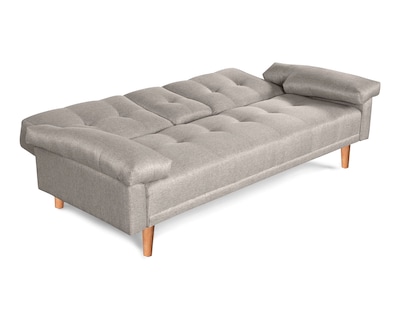 Foto 4 | Foto 4 | Sofá Cama de Lino Gris Claro con Portavasos Modelo Hendrix