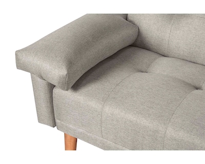 Foto 5 | Foto 5 | Sofá Cama de Lino Gris Claro con Portavasos Modelo Hendrix