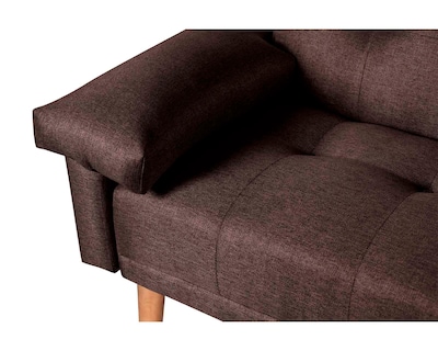 Foto 5 | Foto 5 | Sofá Cama de Lino Chocolate con Portavasos Modelo Hendrix