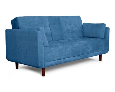 Foto 3 | Foto 3 | Sofá Cama de Velvet Azul con Portavasos Makora Zeppelin