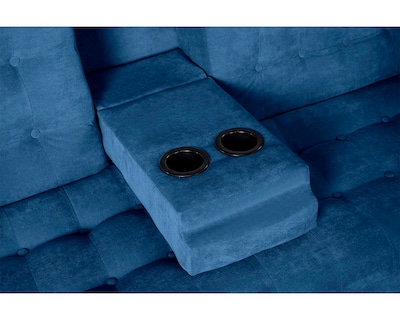 Foto 5 | Foto 5 | Sofá Cama de Velvet Azul con Portavasos Makora Zeppelin