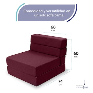 Foto 5 | Foto 5 | Sofá Cama Memory Foam Individual Plegable Rosa