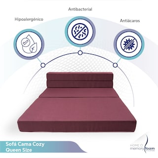 Foto 2 | Foto 2 | Sofá Cama Memory Foam Queen Size Plegable color Rosa