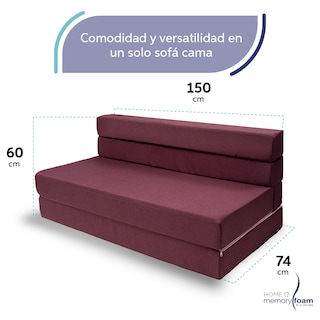Foto 5 | Foto 5 | Sofá Cama Memory Foam Queen Size Plegable color Rosa