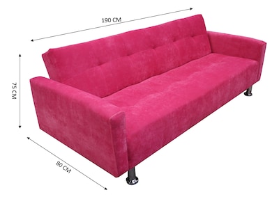 Foto 8 | Foto 8 | Sofá Cama El Bazar Store Paris Terciopelo Brazos Movibles 3 Posiciones Barbie Rosa