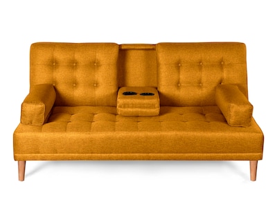 Foto 1 | Foto 1 | Sofá Cama Makora Queen Con Memory Foam Color Mostaza Lino Respaldo Reclinable 3 posiciones