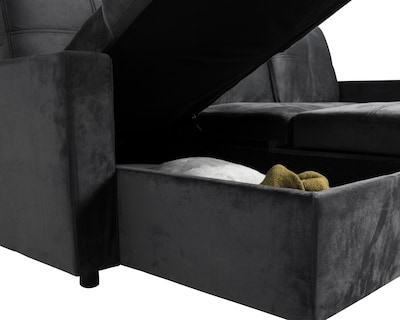 Foto 6 | Foto 6 | Sala Modular Sofá Cama Reversible Tribeca Gris Oxford de Velvet con Almacenamiento Easy Living