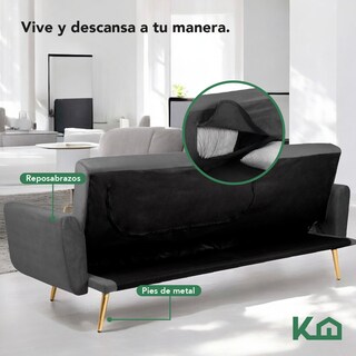 Foto 6 | Foto 6 | Sofá Cama Silla Sillón Plegable Sala Moderna Velvet + Cojín