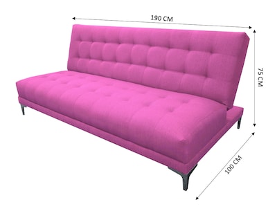 Foto 8 | Foto 8 | Sofa Cama Reclinable El Bazar Store Verso Rosa , Futon Abotonado Matrimonial 3 Posiciones, Sala