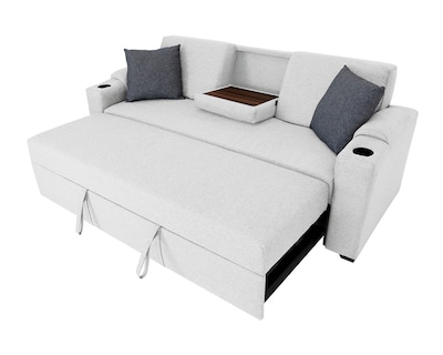 Foto 1 | Foto 1 | Sofá Cama Easy Living Milán Gris Claro con Mesa Plegable y Portavasos