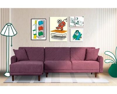 Foto 5 | Foto 5 | Sala Modular Cosmo Morado Makora Beehive Memory Foam De Velvet