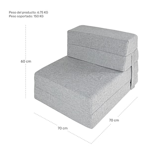 Foto 7 | Foto 7 | Sillon Sofa Cama Futon Plegable Modular Sala Mueble 3 En 1 Houzer