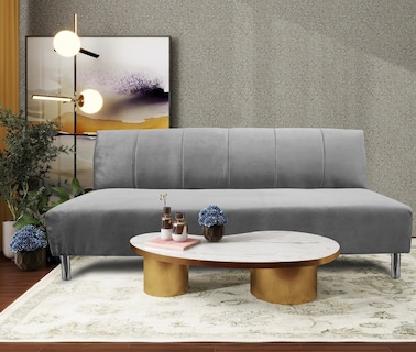 Foto 2 | Foto 2 | Sofa Cama Reclinable El Bazar Store Miami Plata Terciopelo, Futon 3 Posiciones, Sala, Love Seat