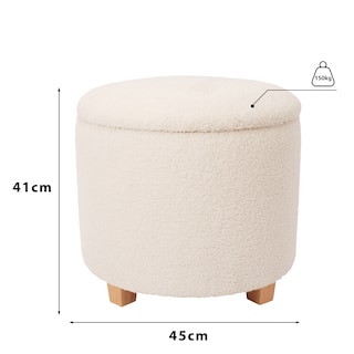 Foto 3 | Foto 3 | Taburete Otomano  Mu:4life  Ms501t  Blanco  Con Asiento Acolchado, Baúl De Almacenaje Y Tapa De Mdf