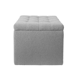 Foto 1 | Foto 1 | Taburete Otomano Rectangular Mu:4life Gris con Asiento Acolchado Baúl de Almacenaje y Tapa De Mdf