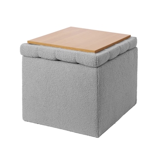 Foto 2 | Foto 2 | Taburete Otomano Rectangular Mu:4life Gris con Asiento Acolchado Baúl de Almacenaje y Tapa De Mdf