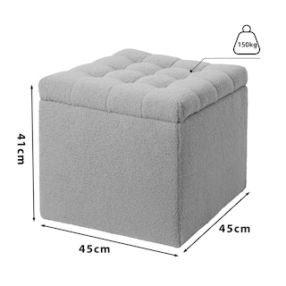 Foto 3 | Foto 3 | Taburete Otomano Rectangular Mu:4life Gris con Asiento Acolchado Baúl de Almacenaje y Tapa De Mdf