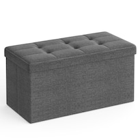 Banco De Almacenamiento Songmics Mlsf47k Con Capacidad De 89 Litros, Gris Oscuro