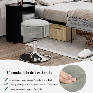 Foto 6 | Foto 6 | Taburete Tocador Tipo Puf Para Almacenar Furniturer Theehe Gris