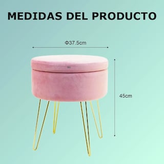 Foto 3 | Foto 3 | Taburete Tocador Tipo Puf Para Almacenar  Eo Safe Imports Esi-20753rosa