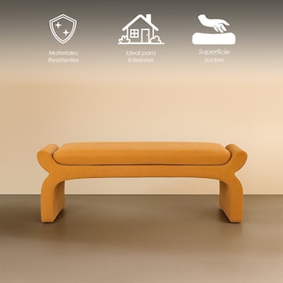 Foto 3 | Foto 3 | Taburete Ilios Innova Nara Mostaza Con Diseño Moderno Y Minimalista  Banca Multiusos Para Sala O Dormitorio
