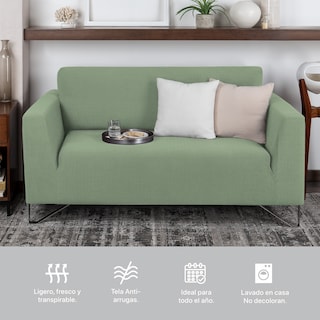 Foto 7 | Foto 7 | Juego Protector Cubre Salas Real Textil Elástico Verde Menta Ajustable 3 Piezas