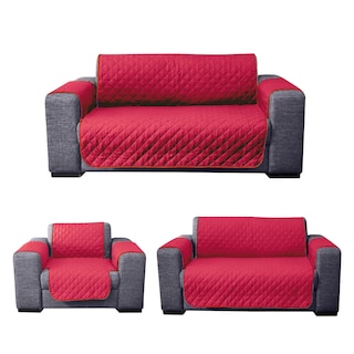 Foto 1 | Foto 1 | Protector De Sala Para Sillón Rebeca Rombos Rojo/gris Oxford Set De 3 Piezas