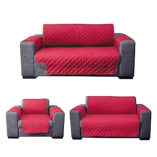 Foto 2 | Foto 2 | Protector De Sala Para Sillón Rebeca Rombos Rojo/gris Oxford Set De 3 Piezas