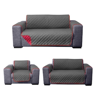 Foto 4 | Foto 4 | Protector De Sala Para Sillón Rebeca Rombos  Rojo/gris Oxford Set De 3 Piezas