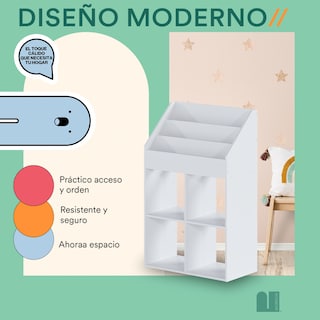 Foto 4 | Foto 4 | Librero para Niños Mubson Juguetero Organizador Nabi color Blanco