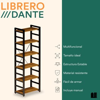 Foto 2 | Foto 2 | Librero Mubson Dante Marrón 6 Repisas