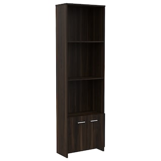 Foto 1 | Foto 1 | Librero Taira Caoba con Dos Puertas y Tres Entrepaños Virtual Muebles