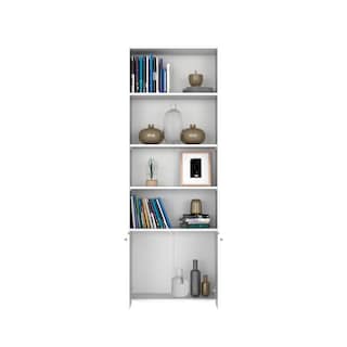 Foto 4 | Foto 4 | Librero Milán Blanco con Dos Puertas Abatibles y Cuatro Entrepaños Virtual Muebles