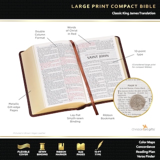 Foto 2 | Foto 2 | Bible Christian Art Gifts Kjv Con Impresión Grande Compacta, Color Burdeos - Venta Internacional.