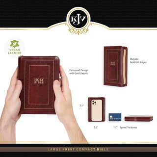 Foto 3 | Foto 3 | Bible Christian Art Gifts Kjv Con Impresión Grande Compacta, Color Burdeos - Venta Internacional.