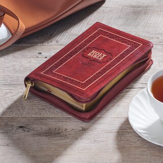 Foto 6 | Foto 6 | Bible Christian Art Gifts Kjv Con Impresión Grande Compacta, Color Burdeos - Venta Internacional.