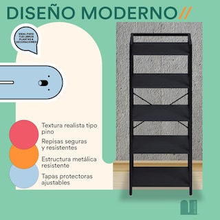 Foto 4 | Foto 4 | Librero Mubson Zilo Color Negro Con 5 Repisas