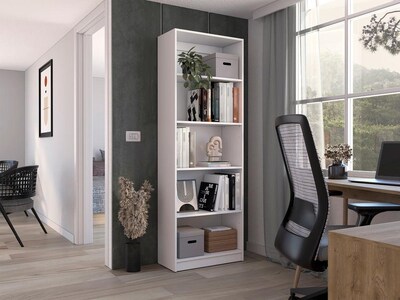 Foto 1 | Foto 1 | Librero Home Blanco con Cinco Entrepaños Virtual Muebles