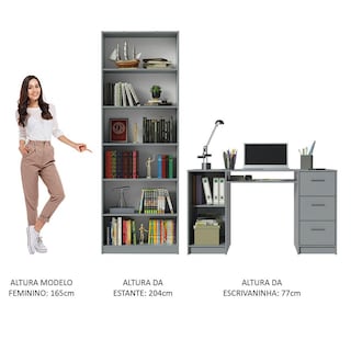 Foto 8 | Foto 8 | Kit Estante Librero Madesa 6908 Y Organizador 9400 Gris