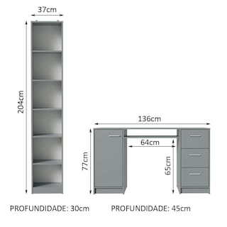 Foto 3 | Foto 3 | Kit Estante Librero Madesa 6906 Y Organizador 9400 Gris