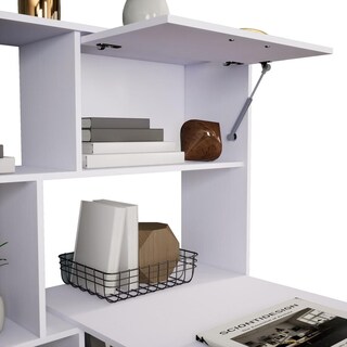 Foto 8 | Foto 8 | Escritorio Con Librero British Color Blanco