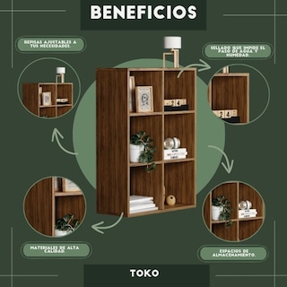 Foto 5 | Foto 5 | Librero Toko Moru color Latte