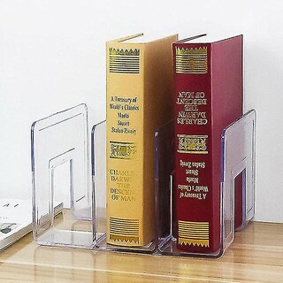 Foto 5 | Foto 5 | Bookends Huoguo, Estantería Acrílica Transparente Con 3 Cuadrículas - Venta Internacional.