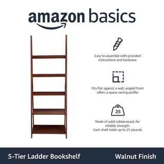 Foto 2 | Foto 2 | Organizador De Estantería Amazon Basics, Moderno, 5 Niveles, Nogal - Venta Internacional.