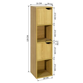 Foto 3 | Foto 3 | Libreros Furniturer Lata Multicolor 31 X 29 X 120 Cm